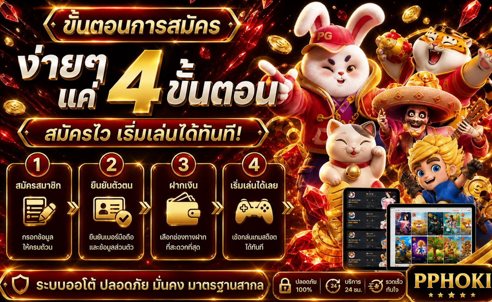 สี่ขั้นตอนสมัคร PPHOKI สำหรับสมาชิกใหม่